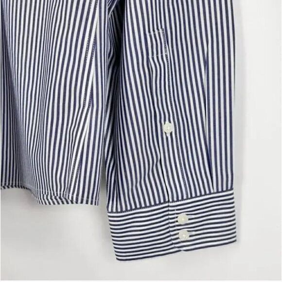 Untuckit Marsanne striped women's blue and white stripe button up blouse sz6 NWT - Picture 7 of 8